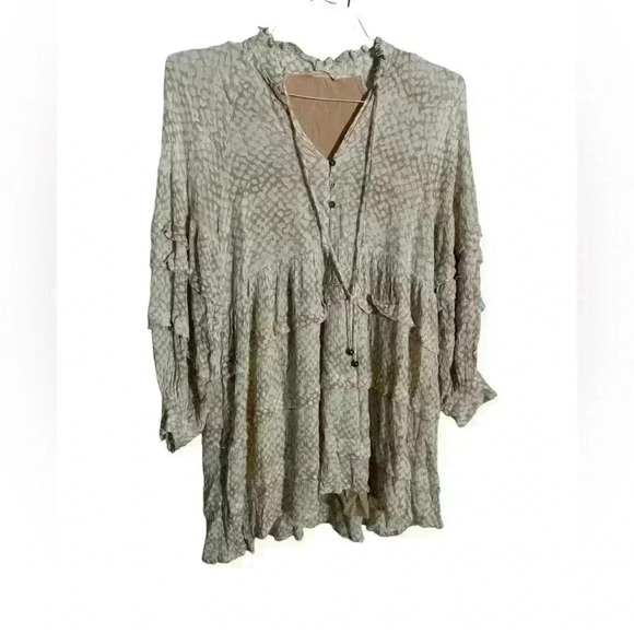 By Together brown and white dot boho mini dress sz small - Picture 1 of 4
